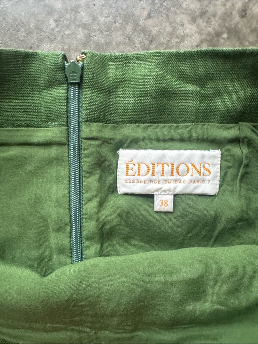 Sezane Editions Lucilla Summer Green Linen Skirt size 38 - Picture 4 of 7